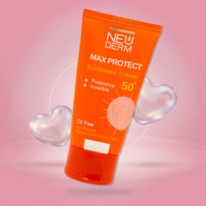 کرم ضد آفتاب بی رنگ نئودرم SPF50 مناسب پوست چرب