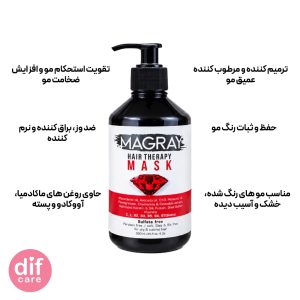 ماسک مو ماگرای مخصوص مو های رنگ شده حجم 500 میل